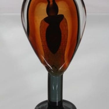 Nuutajärvi Lollipop taide-esine, signeerattu, suunnittelija Oiva Toikka, signeerattu, massiivinen, numeroitu