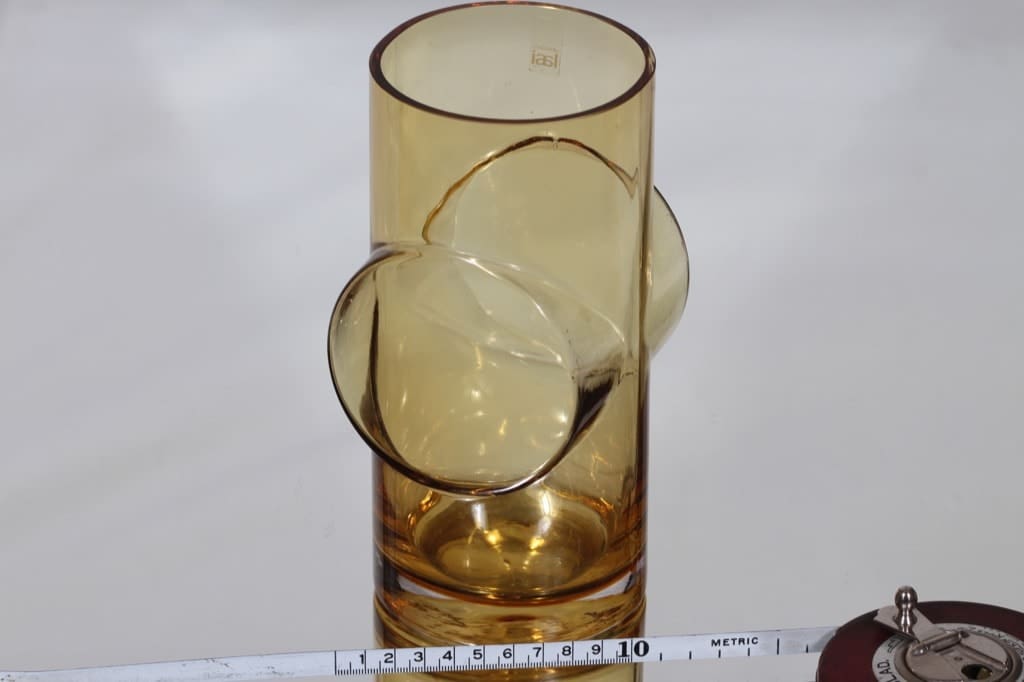 Riihimäen lasi Pablo maljakko, amber, suunnittelija Erkkitapio Siiroinen, kuva 2