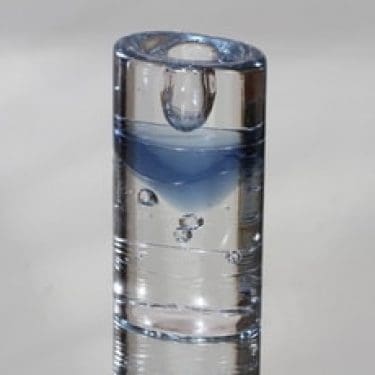 Iittala Arktia kynttilänjalka, kirkas-sininen, suunnittelija Timo Sarpaneva, massiivinen