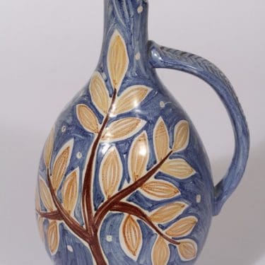 Kupittaan savi koristekaadin, käsinmaalattu, suunnittelija Laila Zink, käsinmaalattu, signeerattu