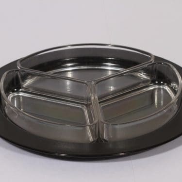 OPA More vati, kirkas, 3 kpl, suunnittelija Timo Sarpaneva, musta ja lohkokulhot