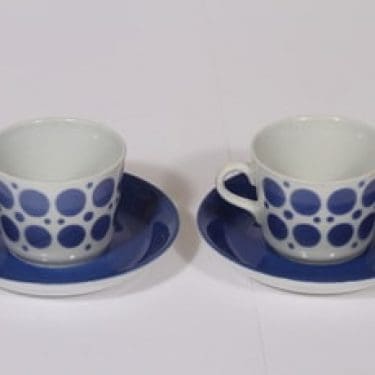 Arabia AA kahvikupit, sininen, 2 kpl, suunnittelija , puhalluskoriste, nimetön koriste