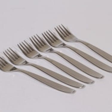 Hackman Scandia haarukat, 6 kpl, suunnittelija Kaj Franck, teräs