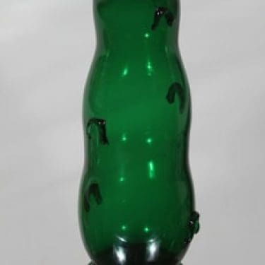 Riihimäen lasi karahvi, vihreä, suunnittelija Gunnar Finne,