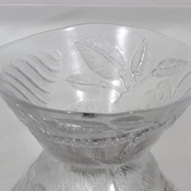 Nuutajärvi Pioni kulho, kirkas, suunnittelija Oiva Toikka, suuri