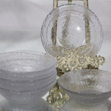 Iittala Solaris annoskulhot, kirkas, 8 kpl, suunnittelija Tapio Wirkkala,