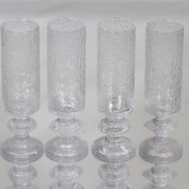Iittala Senaattori kuohuviinilasit, kirkas, 4 kpl, suunnittelija Timo Sarpaneva,