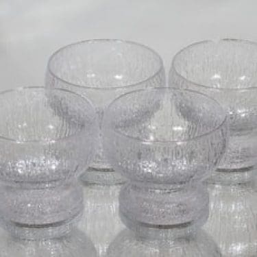 Iittala Kekkerit jälkiruokakulhot, kirkas, 4 kpl, suunnittelija Timo Sarpaneva,