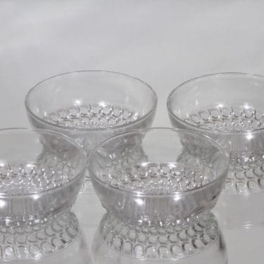 Riihimäen lasi Merja jälkiruokakulhot, kirkas, 4 kpl, suunnittelija Tamara Aladin,