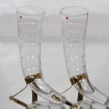 Iittala Harald olutlasit, 37 cl, 2 kpl, suunnittelija Valto Kokko, 37 cl, metallijalka