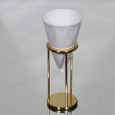 Arabia tuikkulyhty, signeerattu, suunnittelija Inkeri Leivo, signeerattu, metallijalka