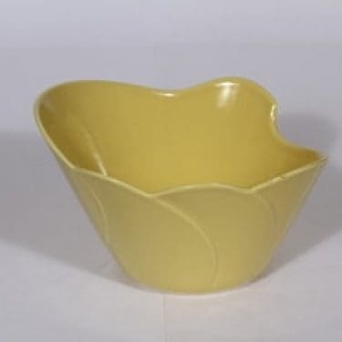 Arabia Tuuli kulho, keltainen, suunnittelija Heljä Liukko-Sundström,