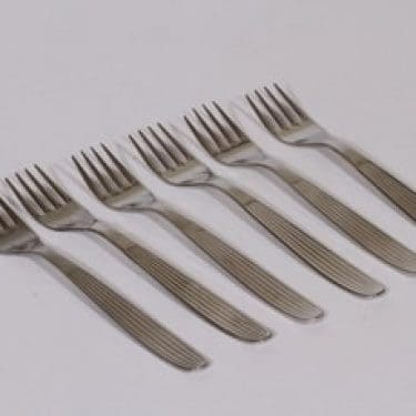 Hackman Scandia haarukat, teräs, 6 kpl, suunnittelija Kaj Franck, teräs