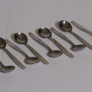 Hackman Scandia lusikat, teräs, 9 kpl, suunnittelija Kaj Franck, teräs, pieni