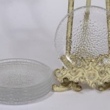 Iittala Ultima Thule lautaset, kirkas, 6 kpl, suunnittelija Tapio Wirkkala, pieni