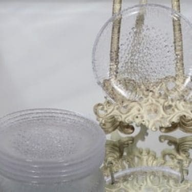 Iittala Ultima Thule lautaset, kirkas, 8 kpl, suunnittelija Tapio Wirkkala, pieni