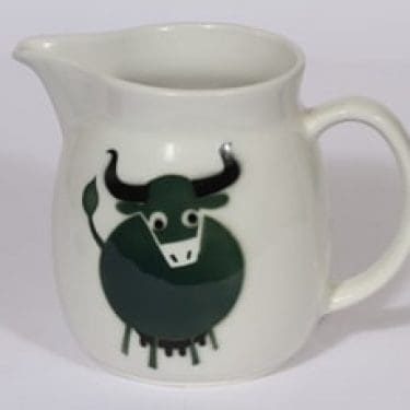 Arabia Heluna kaadin, 1.5 l, suunnittelija Anja Juurikkala, 1.5 l, puhalluskoriste, lehmäaihe