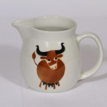 Arabia Heluna kaadin, 1 l, suunnittelija Anja Juurikkala, 1 l, puhalluskoriste, lehmäaihe