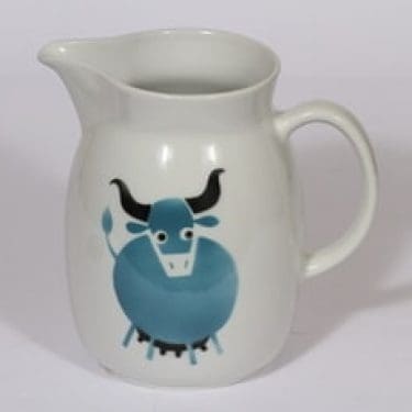 Arabia Heluna kaadin, 2 l, suunnittelija Anja Juurikkala, 2 l, suuri, puhalluskoriste, lehmäaihe