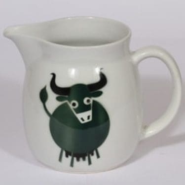 Arabia Heluna kaadin, 1.5 l, suunnittelija Anja Juurikkala, 1.5 l, puhalluskoriste, lehmäaihe