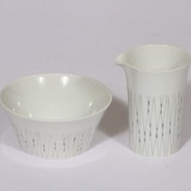 Arabia Stella sokerikko ja kermakko, suunnittelija Raija Uosikkinen, serikuva