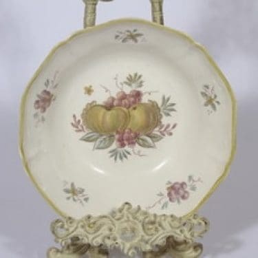 Arabia Sylvi kulho, suunnittelija Kaarina Aho, siirtokuva, hedelmäaihe