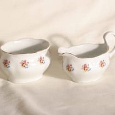 Arabia DK/E sokerikko ja kermakko, kukkakuvio, suunnittelija , kukkakuvio