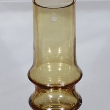 Riihimäen lasi Reimari maljakko, amber, suunnittelija Tamara Aladin,