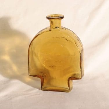 Riihimäen lasi Kyynel koristepullo, amber, suunnittelija Nanny Still,