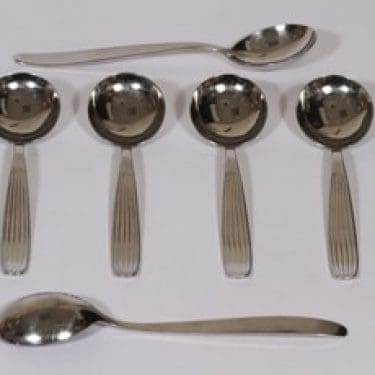 Sorsakoski Scandia lusikat, teräs, 6 kpl, suunnittelija Kaj Franck, teräs