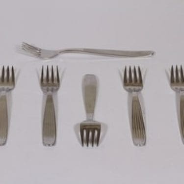 Sorsakoski Scandia haarukat, teräs, 6 kpl, suunnittelija Kaj Franck, teräs