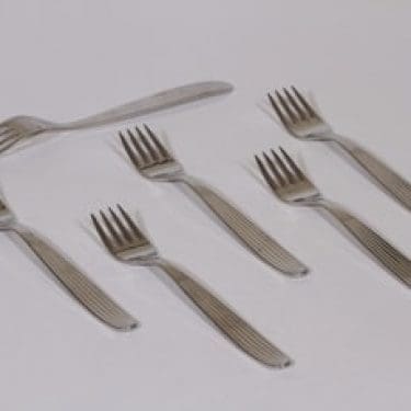 Sorsakoski Scandia haarukat, teräs, 6 kpl, suunnittelija Kaj Franck, teräs