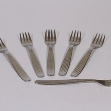 Hackman Scandia haarukat, teräs, 6 kpl, suunnittelija Kaj Franck, teräs