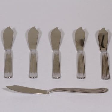 Hackman Scandia kalaveitset, teräs, 6 kpl, suunnittelija Kaj Franck, teräs