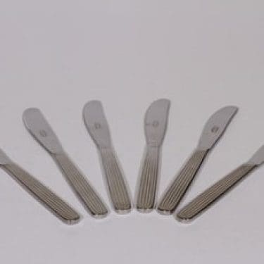 Hackman Sorsakoski Scandia veitset, teräs, 6 kpl, suunnittelija Kaj Franck, teräs