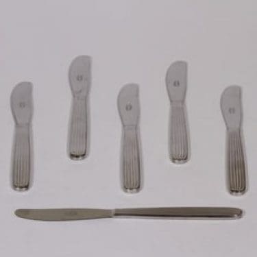 Hackman Sorsakoski Scandia veitset, teräs, 6 kpl, suunnittelija Kaj Franck, teräs