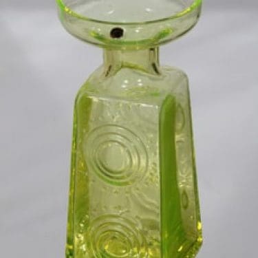 Riihimäen lasi Auringonkukka maljakko, keltainen, suunnittelija Tamara Aladin,