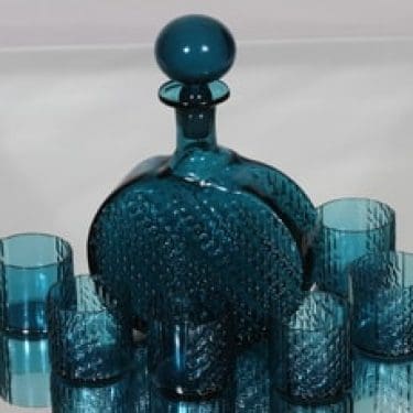 Riihimäen lasi Flindari karahvi ja lasit, 50 cl, 6 kpl, suunnittelija Nanny Still, 50 cl