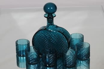 Riihimäen lasi Flindari karahvi ja lasit, 50 cl, 6 kpl, suunnittelija Nanny Still, 50 cl