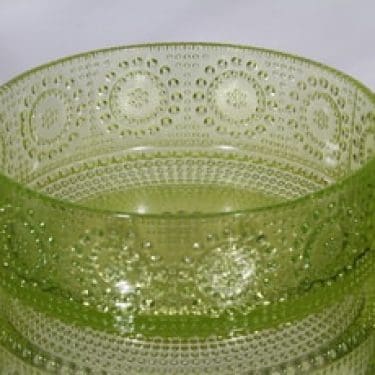 Riihimäen lasi Grapponia kulho, keltainen, suunnittelija Nanny Still,