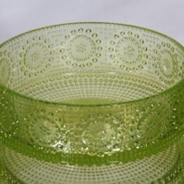 Riihimäen lasi Grapponia kulho, keltainen, suunnittelija Nanny Still,