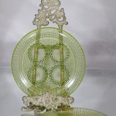 Riihimäen lasi Grapponia lautaset, keltainen, 2 kpl, suunnittelija Nanny Still,