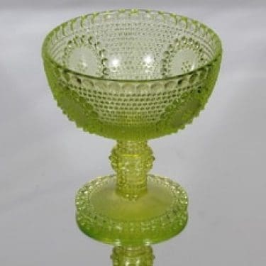 Riihimäen lasi Grapponia kulho, jalallinen, suunnittelija Nanny Still, jalallinen