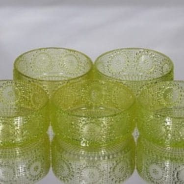 Riihimäen lasi Grapponia annoskulhot, keltainen, 5 kpl, suunnittelija Nanny Still,