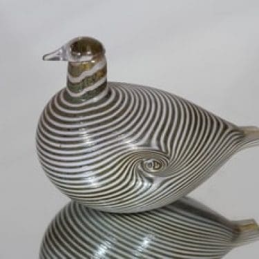 Nuutajärvi koristelintu, Alli, suunnittelija Oiva Toikka, Alli, filigraani, signeerattu