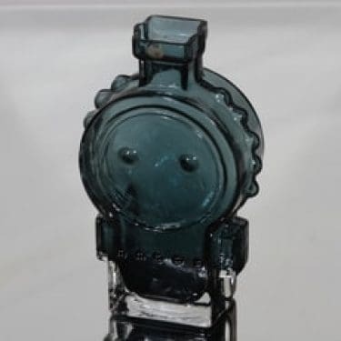 Riihimäen lasi Ahkeraliisa koristepullo, siniharmaa, suunnittelija Helena Tynell,