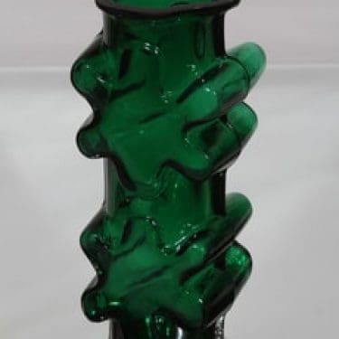 Riihimäen lasi Kasperi maljakko, vihreä, suunnittelija Erkkitapio Siiroinen, suuri, retro