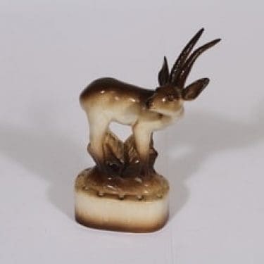 Arabia kukkateline, ruskea, suunnittelija , puhalluskoriste, kaurisaihe