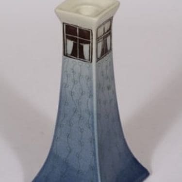 Arabia kynttilänjalka, signeerattu, suunnittelija Heljä Liukko-Sundström, signeerattu, serikuva