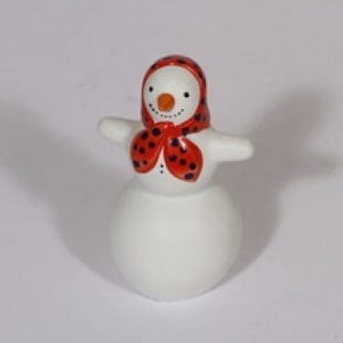 Arabia figuuri, lumiukko, suunnittelija Inkeri Leivo, lumiukko, käsinmaalattu, signeerattu